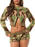 2026 Knitted Camouflage Long Sleeved Shorts Set TR-1362