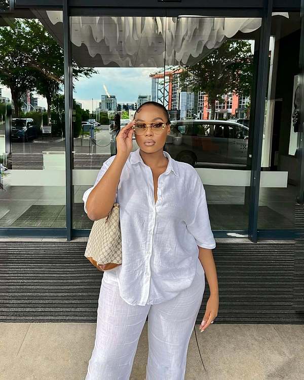 Casual Short-Sleeve Collared Shirt and Simple Wide-Leg Trousers Two-Piece Set QZ-5363