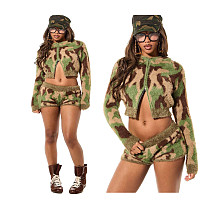 2026 Knitted Camouflage Long Sleeved Shorts Set TR-1362