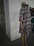 Casual Printed Patchwork Ruffled Half Sleeve Loose Mini Dress NY-11265