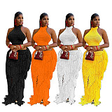 2026 Casual Knitted Fringed Beach Dress Set TR-1363