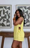 Sexy Casual Commuter V-neck Slit Sleeveless Vest Two-Piece Set NY-3893