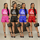Fashionable Sequined Crew Neck Short-Sleeved Printed Crop Top and Shorts Two-Piece Set CYA-902337