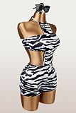 Sexy Zebra Print Stretch Backless Jumpsuit XS-26L2132