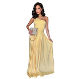 Fashionable and Elegant Waist-Defining Backless Slim-Fit Off-Shoulder Dress BY-7680