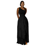 2026 Solid Color Fringe Evening Dress, Elegant and Slim Fit YF-11017