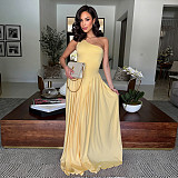Fashionable and Elegant Waist-Defining Backless Slim-Fit Off-Shoulder Dress BY-7680