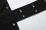 Fashion Trend Personality Rivet Sexy Hollow Tight Three-quarter Jumpsuit DLS-01028
