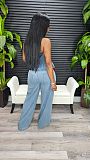 2026 Fashionable Strapless Wide-Leg Denim Pants Set RS-639