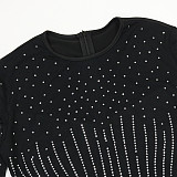 Sexy Slim Fit Round Neck Polyester Mesh Patchwork Milk Silk Long Sleeve Jumpsuit CYA-902361