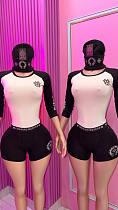 Fashionable Casual Printed Sports Short-Sleeve Top and Shorts Set LCYM-20087
