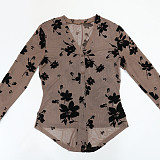 Sexy Two-Piece Set: Long-Sleeve Shirt & Slim-Fit Flared Pencil Pants CYA-902329
