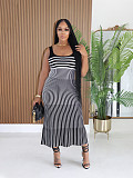 2026 Summer Striped Spaghetti-Strap Slim-Fit A-Line Dress PMR-TW872