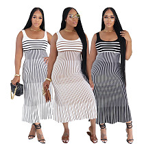 2026 Summer Striped Spaghetti-Strap Slim-Fit A-Line Dress PMR-TW872