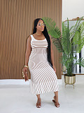 2026 Summer Striped Spaghetti-Strap Slim-Fit A-Line Dress PMR-TW872