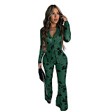 Sexy Two-Piece Set: Long-Sleeve Shirt & Slim-Fit Flared Pencil Pants CYA-902329