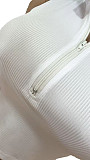 V-neck Fashion Slim Sexy Zip Crop Top FC-1289