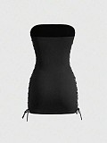 Sexy Hot Girl Fashion Dark Print Slim Fit Tie-Waist Dress FC-1464