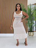 2026 Summer Striped Spaghetti-Strap Slim-Fit A-Line Dress PMR-TW872