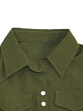 Stylish Solid-Color Sleeveless Single-Breasted Shirt-Collar Dress RS-391375