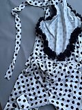 Fashion Halter Neck Polka Dot Floral Patchwork Slim Fit Stretch Jumpsuit TK-6352