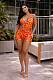 Casual Neck-Tie Strap Knit Hand-Crocheted Mesh Sheer Sequin Beach Set CM-60415
