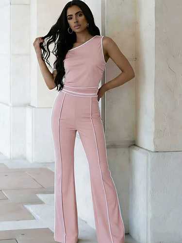 Casual Short-Sleeve Top and High-Waisted Drawstring Pants Sports Two-Piece Set