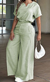 New Fashionable Loose-Fit Wide-Leg Pants With Pockets Casual Set RS-26001