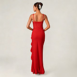 Sexy Solid-Color Split-Hem Evening Gown BY-7690