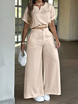 New Fashionable Loose-Fit Wide-Leg Pants With Pockets Casual Set RS-26001