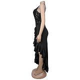 Sexy Solid-Color Split-Hem Evening Gown BY-7690