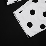 New Polka Dot Print Headband Neck Strap Backless Capri-Length Jumpsuit RS-26JP095