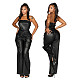 Sexy Strapless 3D-Pocket Straight-Leg Jumpsuit  MEM-88670