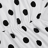 New Polka Dot Print Headband Neck Strap Backless Capri-Length Jumpsuit RS-26JP095