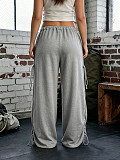 Casual High-Waisted Versatile Drapey Drawstring Loose-Fit Wide-Leg Pants RS-391543