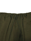 Casual High-Waisted Versatile Drapey Drawstring Loose-Fit Wide-Leg Pants RS-391543