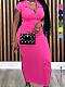 Stylish Knit Fitted Collared Short-Sleeve Bodycon Dress ZAND-31705