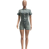 Stylish High-Stretch Washed Denim Jumpsuit NIYA-8209