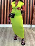 Stylish Knit Fitted Collared Short-Sleeve Bodycon Dress ZAND-31705