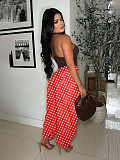 Casual and Stylish Polka-Dot Print Wide-Leg Cropped Bell-Bottom Pants YUNM-59065