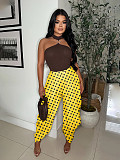 Casual and Stylish Polka-Dot Print Wide-Leg Cropped Bell-Bottom Pants YUNM-59065