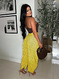 Casual and Stylish Polka-Dot Print Wide-Leg Cropped Bell-Bottom Pants YUNM-59065