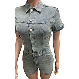 Stylish High-Stretch Washed Denim Jumpsuit NIYA-8209