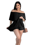 Sexy Summer Solid-Color Off-the-Shoulder Mini Skirt With Anti-Exposure Design  PMR-TW836