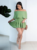 Sexy Summer Solid-Color Off-the-Shoulder Mini Skirt With Anti-Exposure Design  PMR-TW836