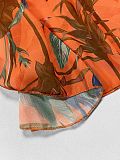 Fashionable Leaf-Print Bohemian Off-the-Shoulder Strapless Floor-Length Dress SFY-TW833