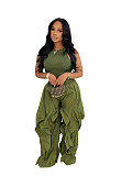 Summer Sexy Sleeveless Patchwork Lace Wide-Leg Pants Two-Piece Set PMR-TW838