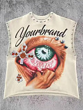 2026 Casual Lip-Print Studded Tank Top FC-1428