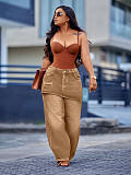 Retro Two-Piece Style High-Waisted Slimming and Flattering Wide-Leg Jeans  RS-391550