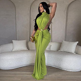 Sexy Solid-Color Sleeveless Gown With Side Slit YF-K10772